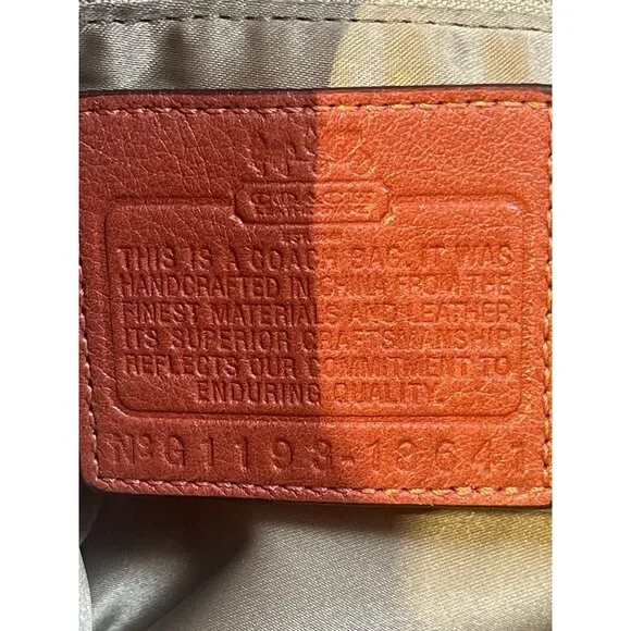 Coach Madison Lindsey Satchel Orange Leather 18641 Tote Crossbody Bag Purse - Picture 5 of 5